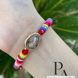 Pulsera de Virgen de Guadalupe & Virgencita multicolor  / Virgen Mary multicolor bracelet