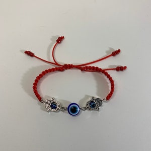 Hamsa Hand with Evil eye bracelet, Mano de Hamsa con Mal de ojo