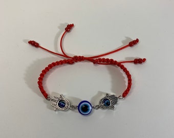 Hamsa Hand with Evil eye bracelet, Mano de Hamsa con Mal de ojo