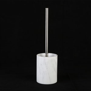 Natural white marble Toilet brush holder