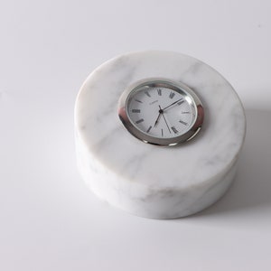 Natural marble quartz clock