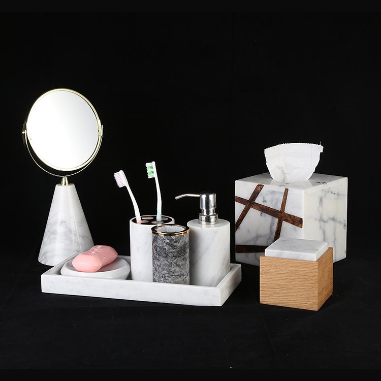 Natural White Marble Bathroom Tray Etsy