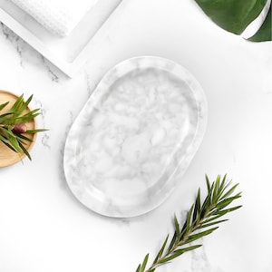 Natural Marble Round Soap Dish