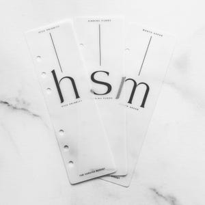 A6 Binder Bookmark | Minimal Divider for Cash Stuffing & Budgeting | Style 02