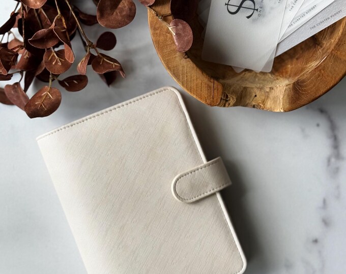 A6 Saffiano Binder Cream | Vegan Leather | Budgeting & Cash Envelope ...