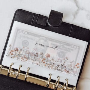 A6 Floral Cash Envelope Set | Custom Budget Envelopes | Cash Stuffing Binder Accessories for Budgeting