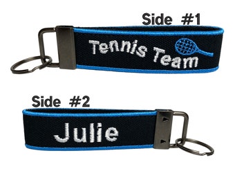 Tennis Team Keychain | School Sports | Tennis Team Gift | Tennis Life | Tennis Bag Tag | Custom | Luggage Tag | Bag Tag | Keychain Loop