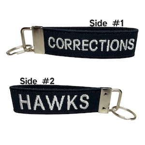 Corrections Officer Keychain | Corrections Officer Gift | Custom Embroidered | Heavy Duty | Luggage Tag | Custom Bag Tag | Keychain Loop