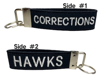 Corrections Officer Keychain | Corrections Officer Gift | Custom Embroidered | Heavy Duty | Luggage Tag | Custom Bag Tag | Keychain Loop