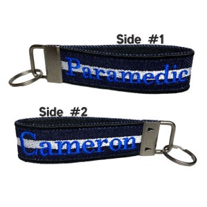 Paramedic Keychain | EMS | First Responder | Medic | Paramedic | Custom Embroidered | Heavy Duty | Luggage Tag | Bag Tag | Keychain Loop