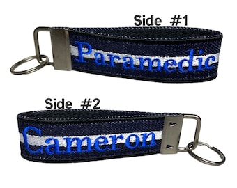 Paramedic Keychain | EMS | First Responder | Medic | Paramedic | Custom Embroidered | Heavy Duty | Luggage Tag | Bag Tag | Keychain Loop