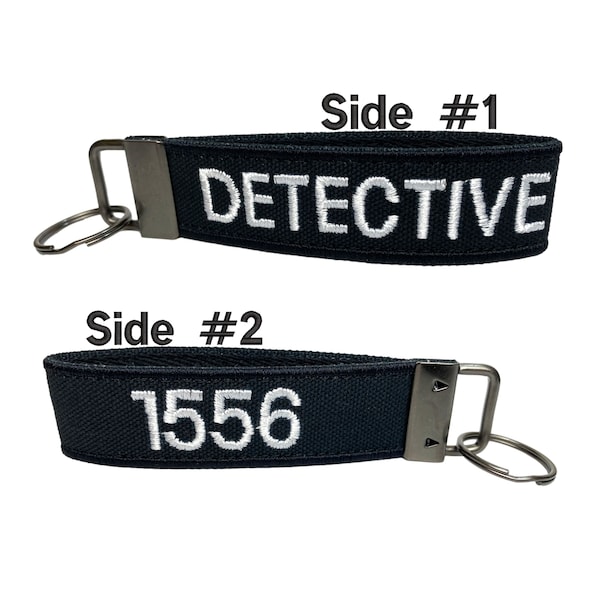 Detective Keychain | Police Detective | Law Enforcement | Detective Gift | Personalized | Heavy Duty | Custom Bag Tag | Keychain Loop