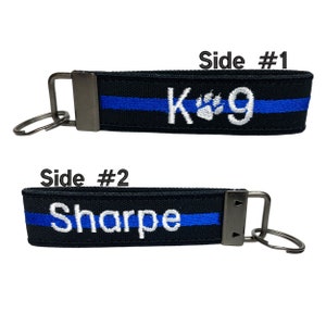 Custom Police K-9 Keychain | K-9 Officer Gift | Law Enforcement | Police Gift | Custom Embroidered | Heavy Duty | Bag Tag | Keychain Loop