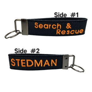 Custom Search and Rescue Keychain | SAR | Search & Rescue Gift | SAR Gift | Embroidered | Heavy Duty | Luggage Tag | Bag Tag | Keychain Loop