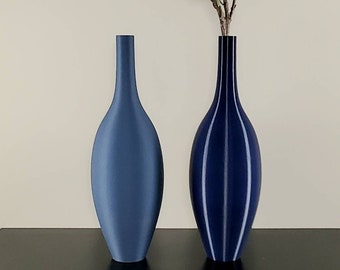 12 to 19  inch Tall Matte Navy Blue Modern Nordic Vase