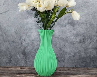 Green Vase Matte Striped Mini Boquet Vase | Desk Vase | Home Decor | Centerpiece | Nosegay Vase | Table Vase