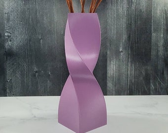 Matte Purple Vase Mauve Twisted Middle Centerpiece | Desk Vase | Home Decor | Table Vase