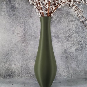 12/13/14/15/18/19 Inch Tall Matte Olive Green Bud Vase