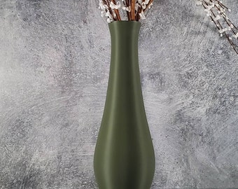 12/13/14/15/18/19 Inch Tall Matte Olive Green Bud Vase