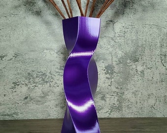 Tall Geometric Purple Vase or Centerpiece | Flower Vase | Home Decor | Modern