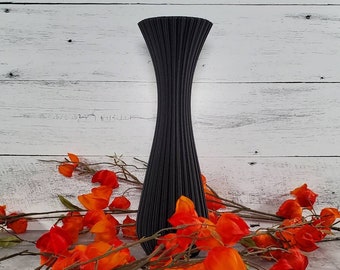 Black Vase Home Decor Rippled Flower Vase | Home Decor |  Table  Vase | Flower Vase | Modern Home Decor