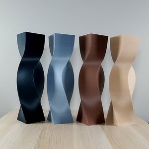 Tall Geometric Earth Tone Matte  Vase or Centerpiece | Home Decor | Black | Brown | Tan | Gray | Flower vase | Gift For Her