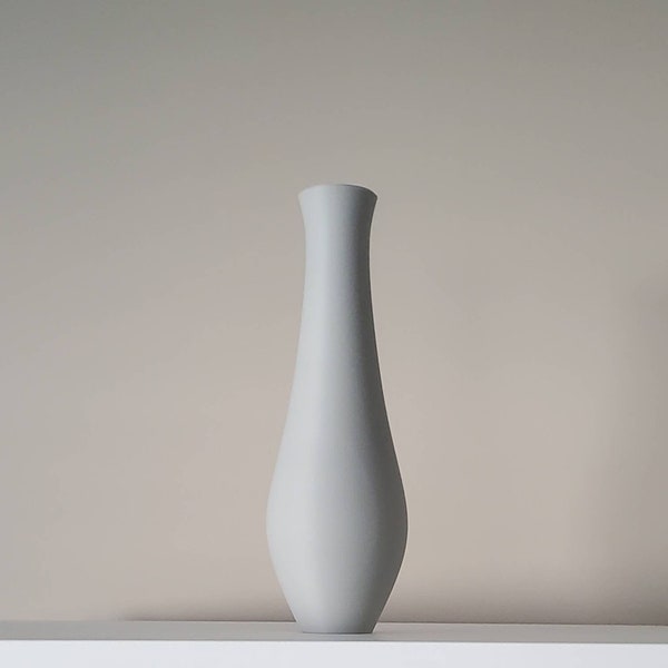 Tall Matte Gray Bud Vase | Modern Vase | Flower Vase