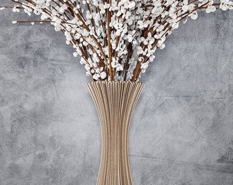 Champagne Vase Or Centerpiece, Brown Vase, Vase for Flowers, Pampas Grass Spiral Bouquet Vase