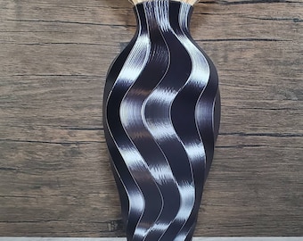 9.5 to 15 inch Tall Shiny Twirl Black Vase or Centerpiece  | Home Decor | Flower Vase | Wedding | Special Event