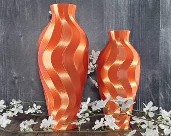 Orange Vase Twirl | Orange Flower Vase | Orange Home Decor | Party Decor | Wedding | Special Event | 8 inch to 15 inch Tall