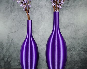 Purple Vase Tall Modern Long Stem Vase | Home Decor | Flower Vase | House Warming Gift  Pampas Grass Vase,  Modern Home Aesthetics