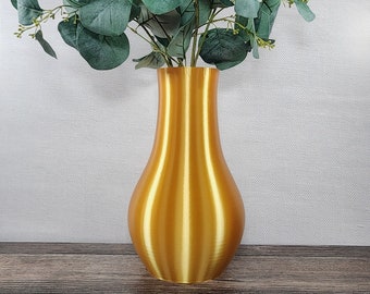 Gold Vase - Clean Round  | Table Vase | New Home Decor | Kitchen Decor | Shelf Vase