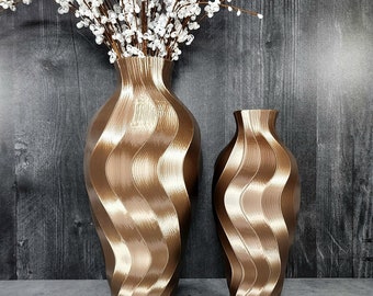 Vase Tall Twirl Dark Champagne Brown Flower Vase Modern Home Decor Housewarming Home Gift For Her Custom Vase and Unique Vase Design