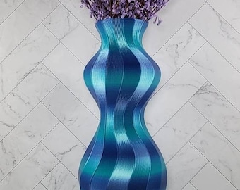 Blue and Teal Elegant Vase - Modern Home Decor | Flower Vase | Floor Vase | Unqiue Vases