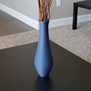 12/13/14/15 InchTall Matte Navy Blue Vase