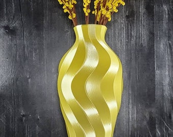Twirl Yellow Vase 8 to 15 in Art Deco Flower Vase Modern Home Decor Accent Color Gift For Her Wedding Decor Bright Vase