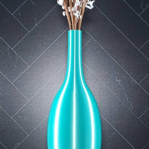 12 to 19 Inch Tall Teal Modern Nordic Long Vase Flower Vase Etsy
