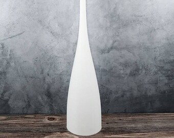 19 inch Tall Matte White Vase With White Glitter On Bottom | Long Modern Nordic Style |  Home Decor | Dried Flowers | Pampas Vase