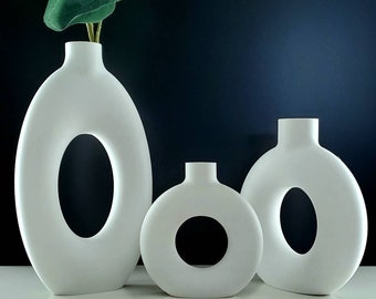 White Benzara BM179084 Ceramic Round Combed Vase with Neck White Benzara BM179084 Ceramic Round Combed Vase with Neck