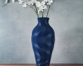 8 inch to 15 inch Tall Twirl  Matte Navy Blue Vase | Flower Vase | Home Décor | Wedding | Special Event | Gift For Her