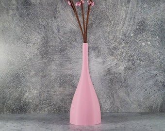 14 to 19 inch Tall Matte Pink  Long Modern Nordic Style Vase |  Home Decor | Dried Flowers | Pampas Vase | Wedding