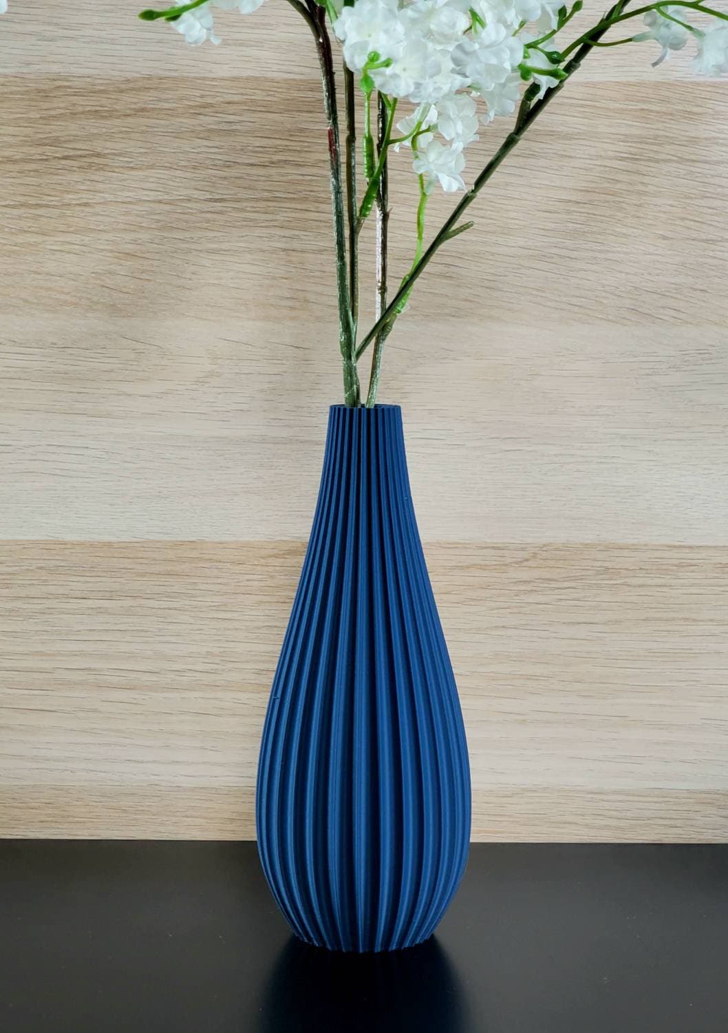 Matte Blue Modern Rippled Bud Vase Desk Vase Home Decor Etsy
