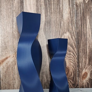 Tall Geometric Matte Navy Blue Vase or Centerpiece Modern Home Decor Flower Vase Gift image 7