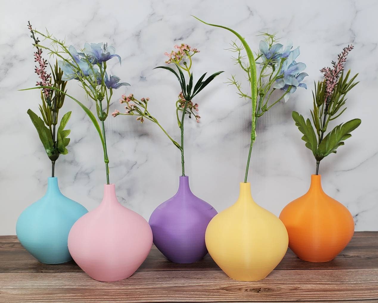 Modern Matte Pastel Bulb Bud Vase | Yellow | Light Blue | Pink