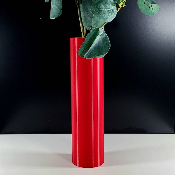 9 to 12 inch Tall Red Cylinder Vase | Flower Vase | Home Decor