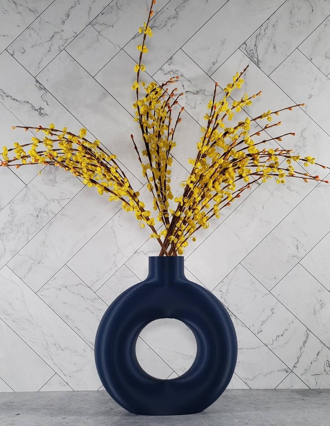 Matte Navy Blue Tall and Large Nordic Vase 6/8/9/10 Inch Home Decor ...