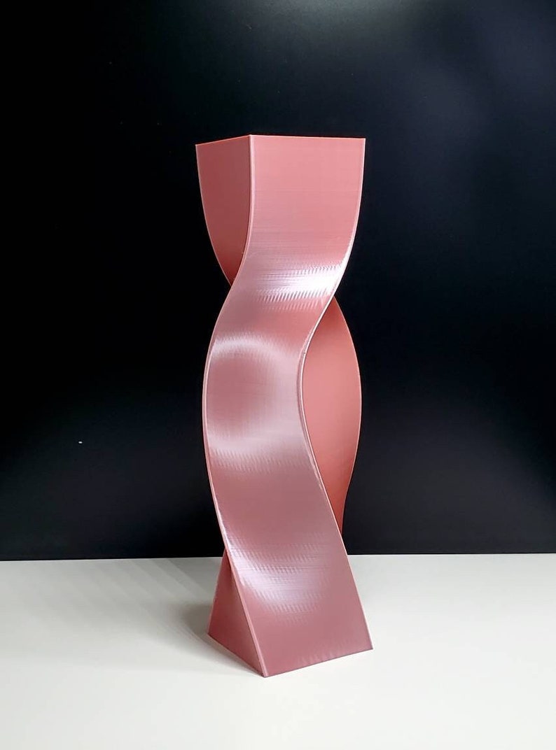 Tall Geometric Rose Gold Vase or Centerpiece image 7