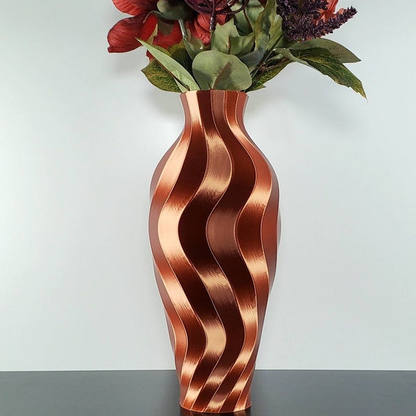 8 inch to 19 inch Tall Twirl  Copper Vase | Flower Vase | Home Decor | Party Decor | Wedding | Special Event