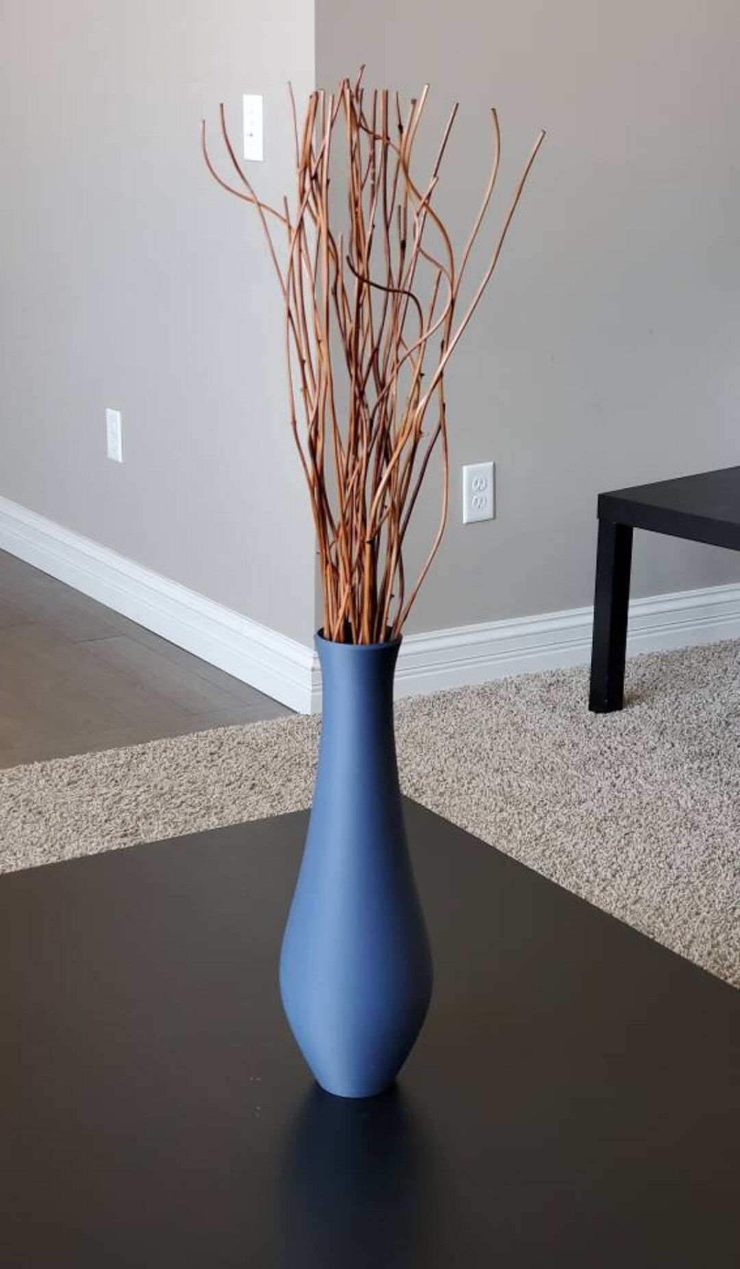 12/13/14/15 Inchtall Matte Navy Blue Vase Etsy