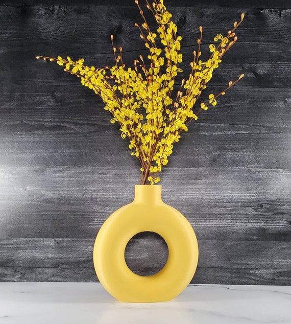 Matte Yellow Tall and Large Nordic Vase 6/8/9/10 Inch Home Etsy